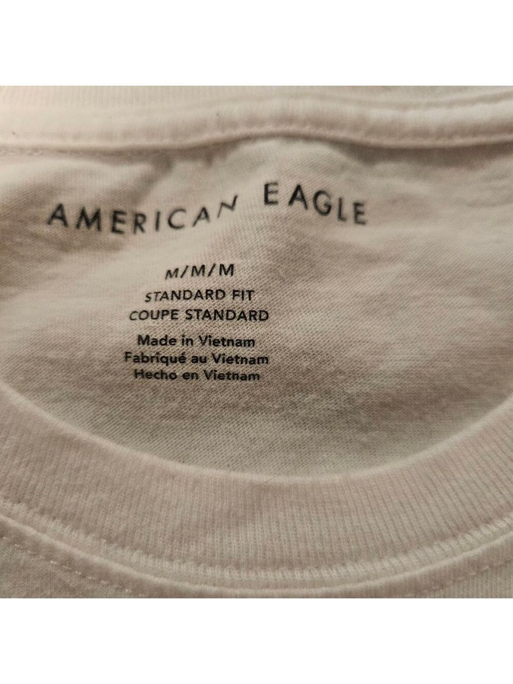 Men's American Eagle White Camo Graphic Short Sleeve Tee M - Picture 3 of 8